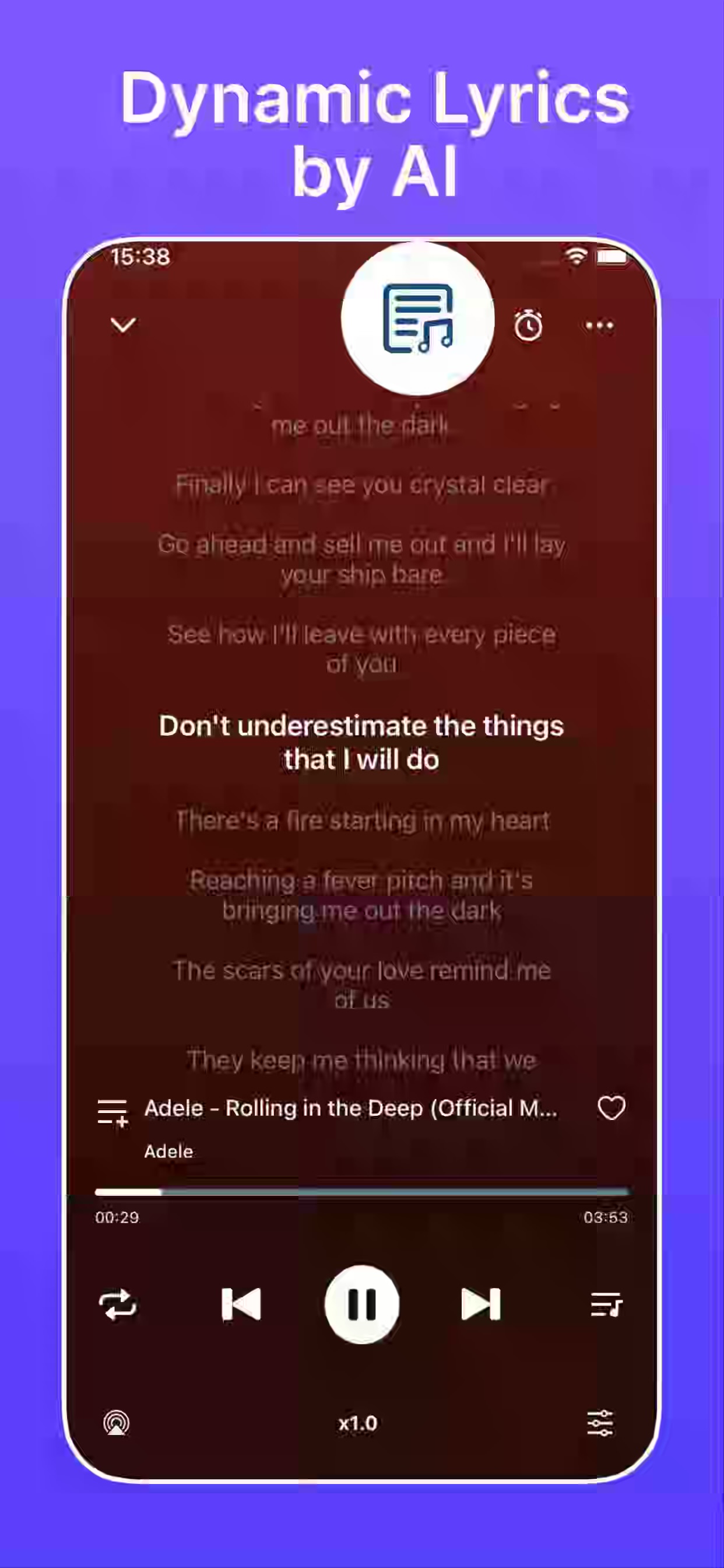 Dynamic Lyrics for music